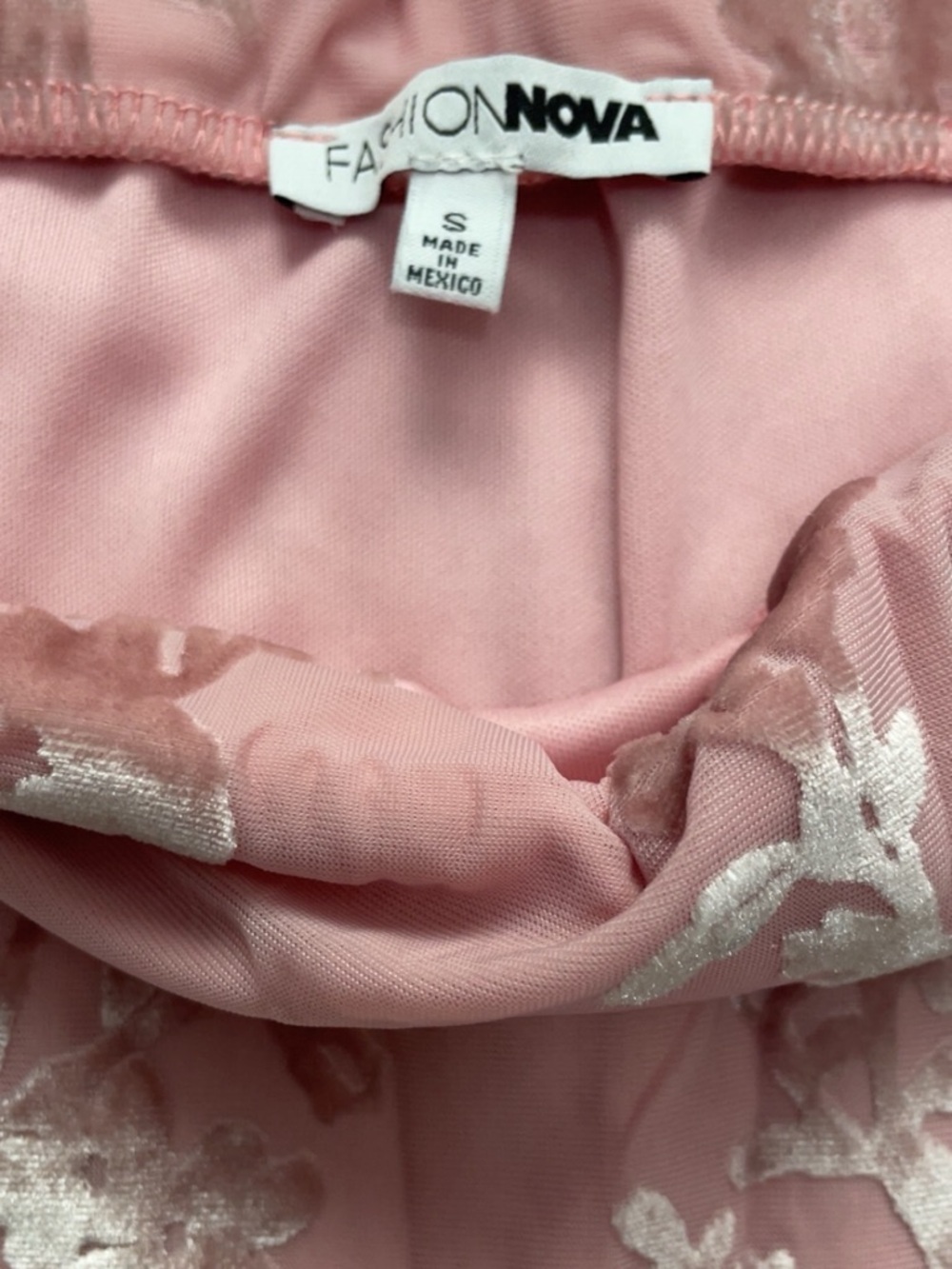 Fashion Nova Pink Floral Velvet Mini Skirt Set - Picture 5 of 6
